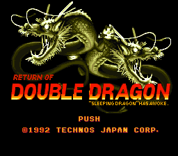 Return of Double Dragon (Japan) Title Screen